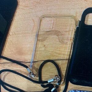 Case-Mate Transparent and Black Phone Case with Lanyard
